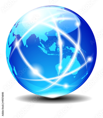 Vector: Asia and Australia, Global Communication Planet Asia and Australia, Global Communication Planet