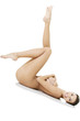 Sexy fit naked woman lying down