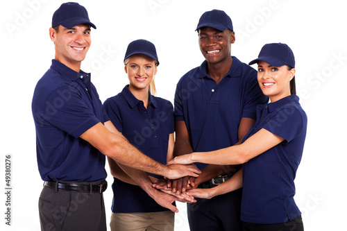 Photo: service team hands together on white background service team hands together on white background