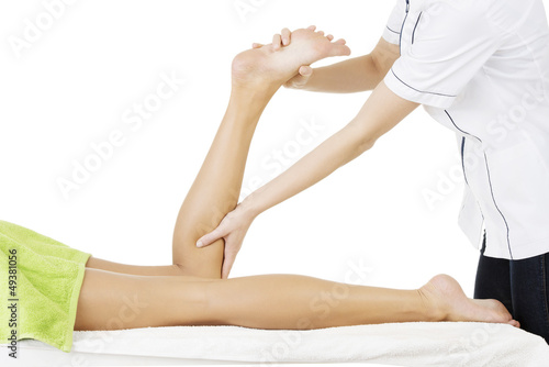 Photo: Physio therapist trying to fix the legs Physio therapist trying to fix the legs