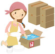 荷造りをする女性