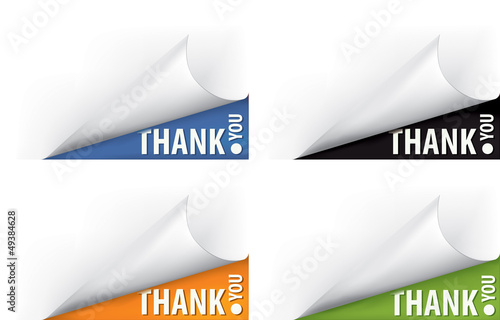 Vector: Thank You Curled Page Corner Set Thank You Curled Page Corner Set