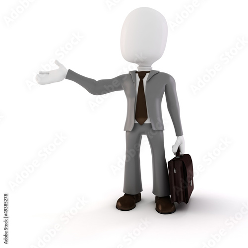 Illustration: 3d man businessman on white background 3d man businessman on white background