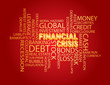 Financial Crisis Word Cloud Red Background