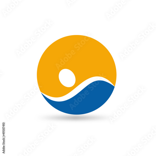 Vector: Vector Logo swimming in the sea Vector Logo swimming in the sea