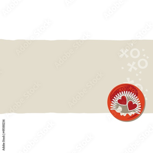 Vector: poziomy border podarty papier jeż z sercami poziomy border podarty papier jeż z sercami