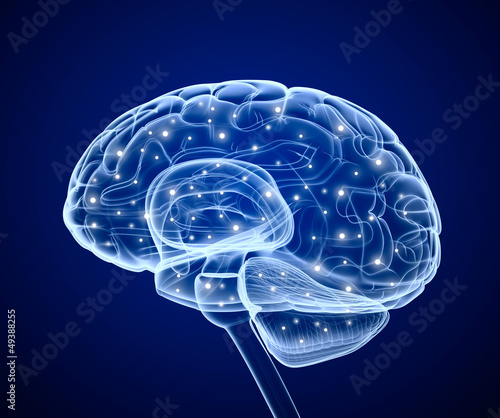 Illustration: Brain impulses. Thinking prosess. Brain impulses. Thinking prosess.