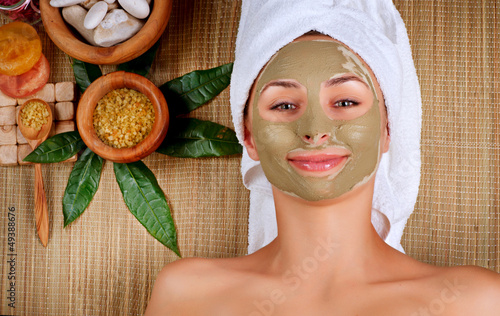 Photo: Spa Mud Mask. Woman in Spa Salon Spa Mud Mask. Woman in Spa Salon