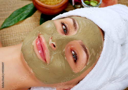 Photo: Spa Mud Mask. Woman in Spa Salon Spa Mud Mask. Woman in Spa Salon
