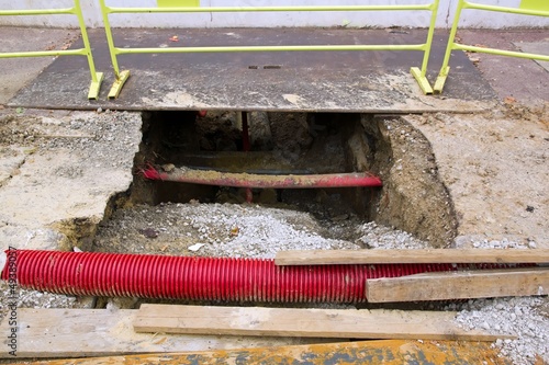 Photo: chauffage par le sol, travaux sur les conduites chauffage par le sol, travaux sur les conduites