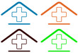 set sign - home medical symbol