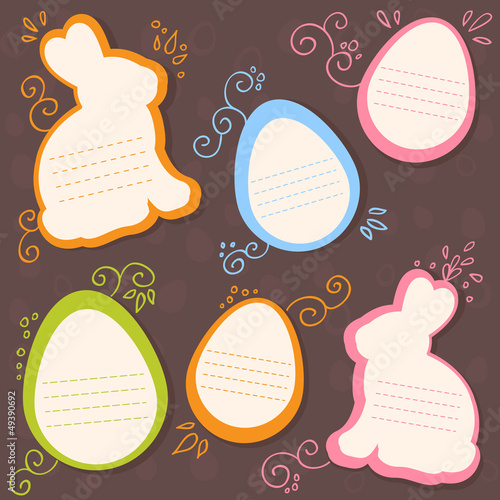 Vector: Easter bunny and eggs discount sale stickers Easter bunny and eggs discount sale stickers