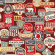 Advertising and road signs - vector seamless pattern