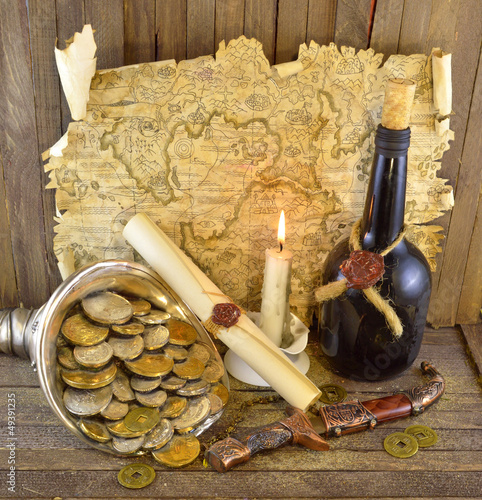 Photo: Pirate treasures with candle_2 Pirate treasures with candle_2