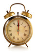 Old alarm clock isolated on white background