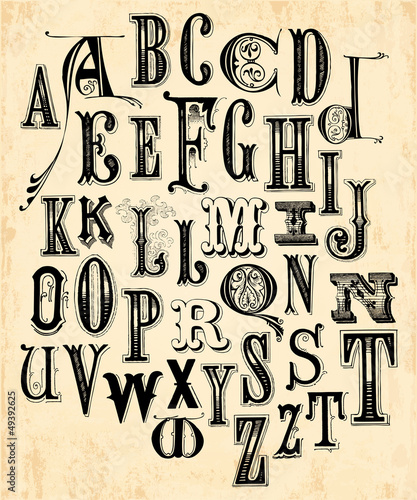 Vector: Vintage Alphabet Vintage Alphabet