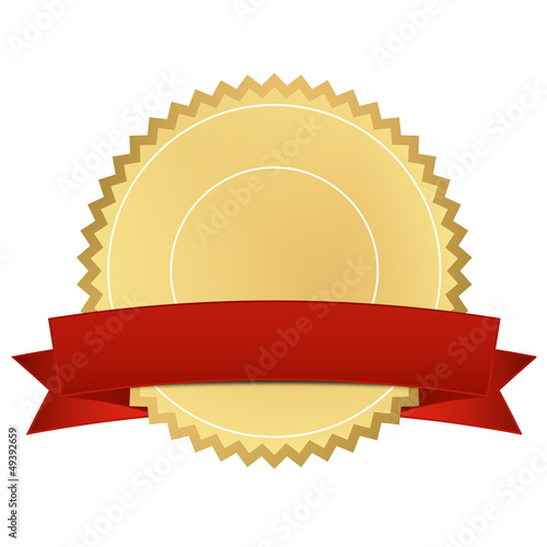 Vector: Zertifikat gold mit rotem Banner Zertifikat gold mit rotem Banner