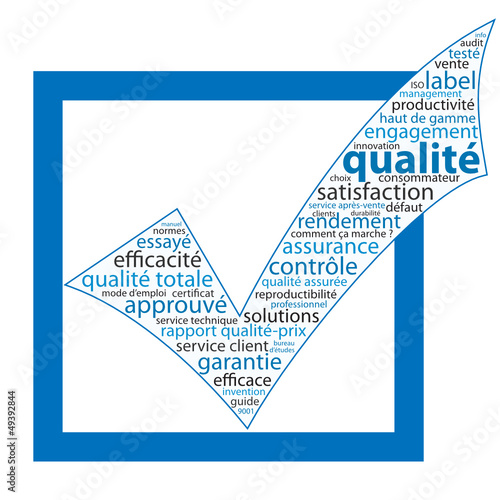 Vector: Nuage de Tags "QUALITE" (coche garantie service client qualité) Nuage de Tags "QUALITE" (coche garantie service client qualité)