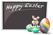 A bunny and the cracked easter egg