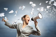 businesswoman with megaphone