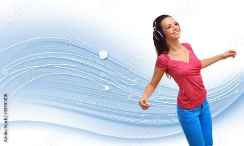 Photo: Happy smiling girl dancing Happy smiling girl dancing