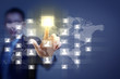 Photo: Image of male touching icon of social network Image of male touching icon of social network