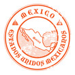 Grunge rubber stamp with the name and map of Mexico, vector