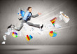 Image of running businessman