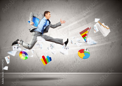 Photo: Image of running businessman Image of running businessman