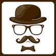 Physiognomy with moustaches in style of a retro