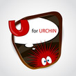 U for Urchin. Vector illustration