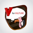 Cartoon Vulture Alphabet Letter V