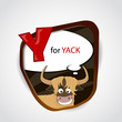 Y for Yack. Vector illustration