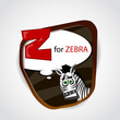 The English alphabet of animal theme. Z for Zebra.