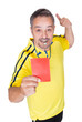 Soccer Referee Showing Red Card