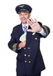 Portrait Of Happy Pilot Holding Euros