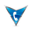 Vector: pointeur bleu telephone pointeur bleu telephone