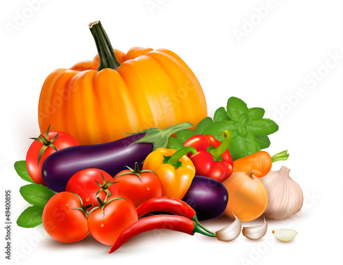 Vector: Fresh vegetables. Healthy Food. Vector illustration Fresh vegetables. Healthy Food. Vector illustration