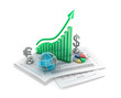 Illustration: Business analythics. Charts and signs. Business analythics. Charts and signs.