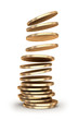 Illustration: Gold coins falling in pile Gold coins falling in pile