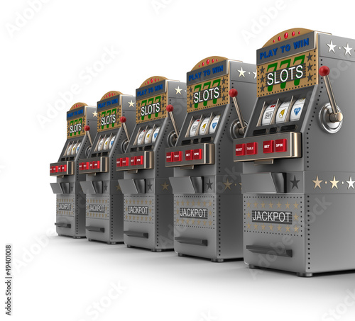 Illustration: Set of slot machines Set of slot machines