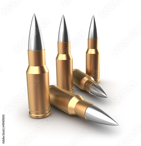Illustration: Ammo catridges with bullets Ammo catridges with bullets