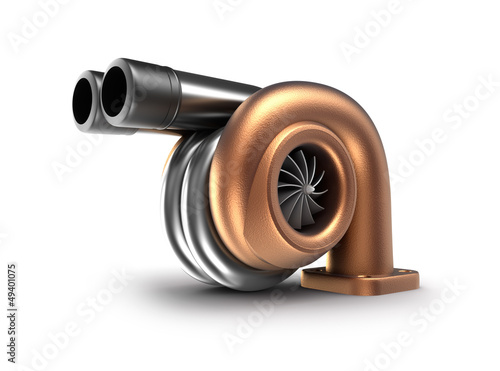 Illustration: Turbocharger. Auto turbine concept. Turbocharger. Auto turbine concept.