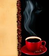 Vektor: Background with cup of coffee and old paper.Vector. Background with cup of coffee and old paper.Vector.
