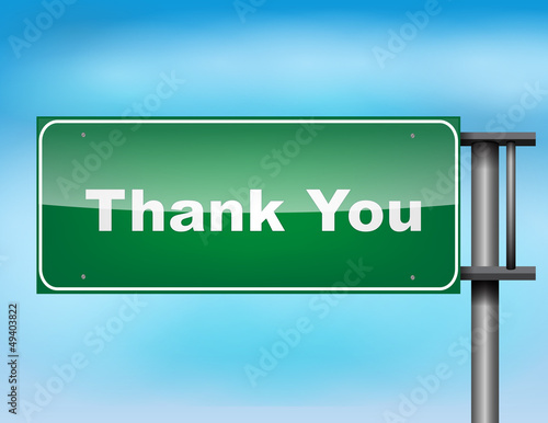 Vector: Road sign concept with the text Thank Road sign concept with the text Thank