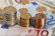 Nahaufnahme von Eurogeld  - Close-up of Euro money