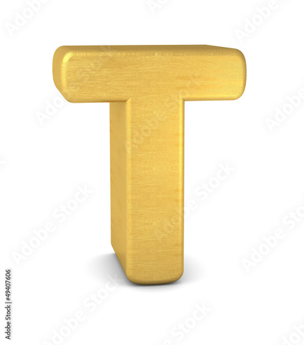 Illustration: buchstabe letter T gold vertikal buchstabe letter T gold vertikal