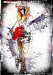 young guitarist - a hand drawn grunge illustration