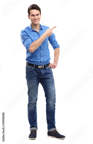 Photo: Young guy pointing Young guy pointing