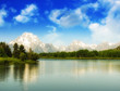 Beautiful Lake and Mountains of Grand Teton National Park